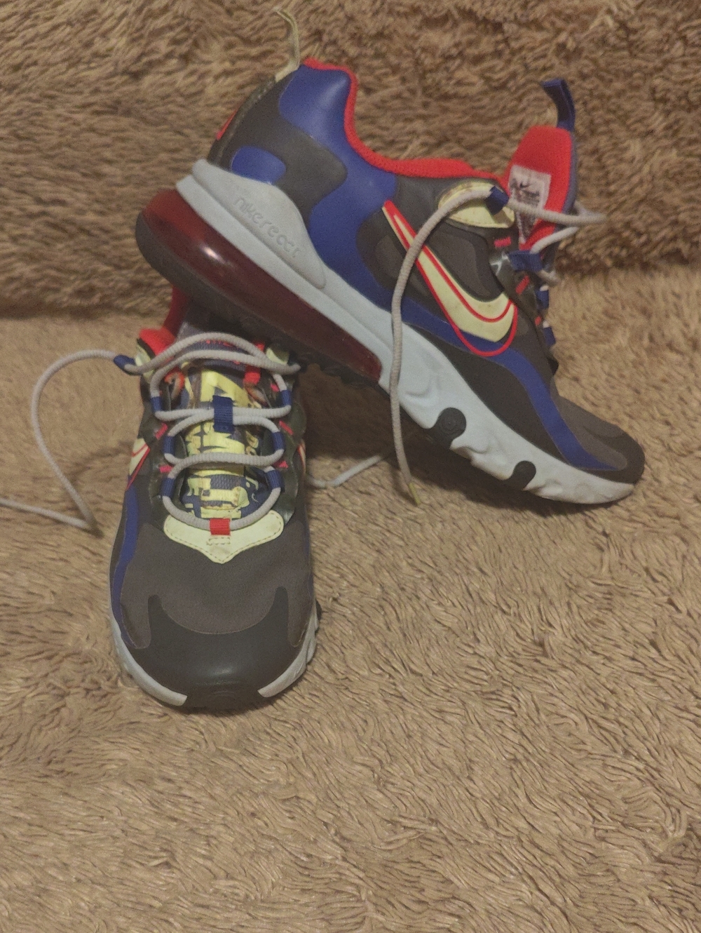 Nike Air Max React-Style Running Shoes - Blue/Red/Gray
